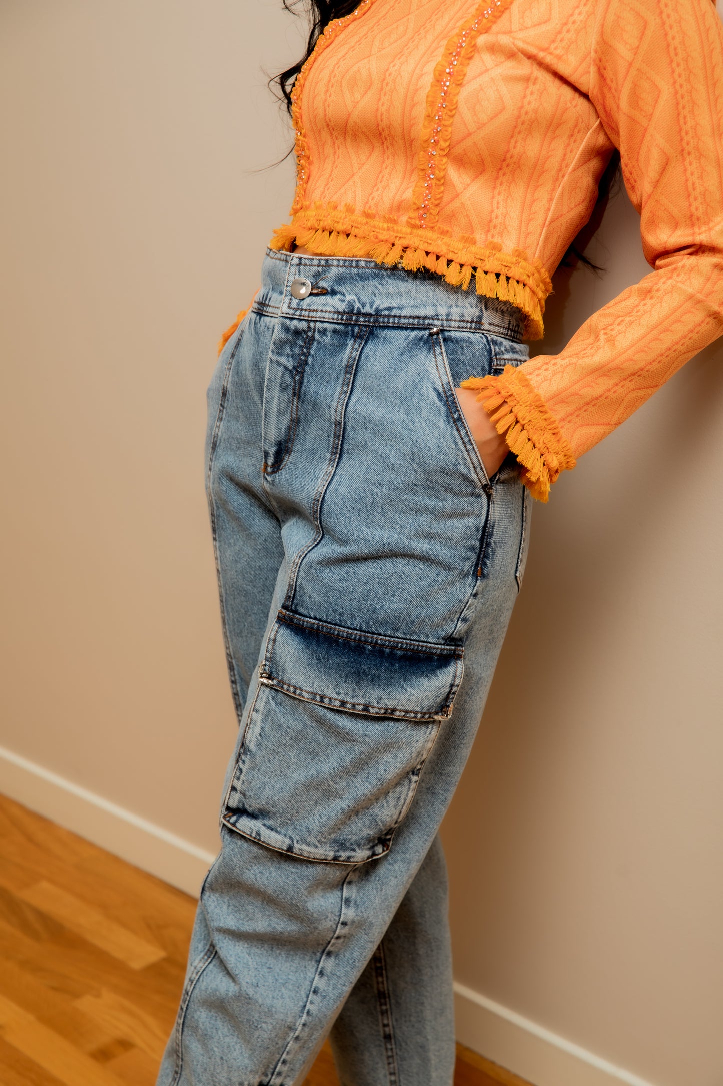 Skinny cargo jeans