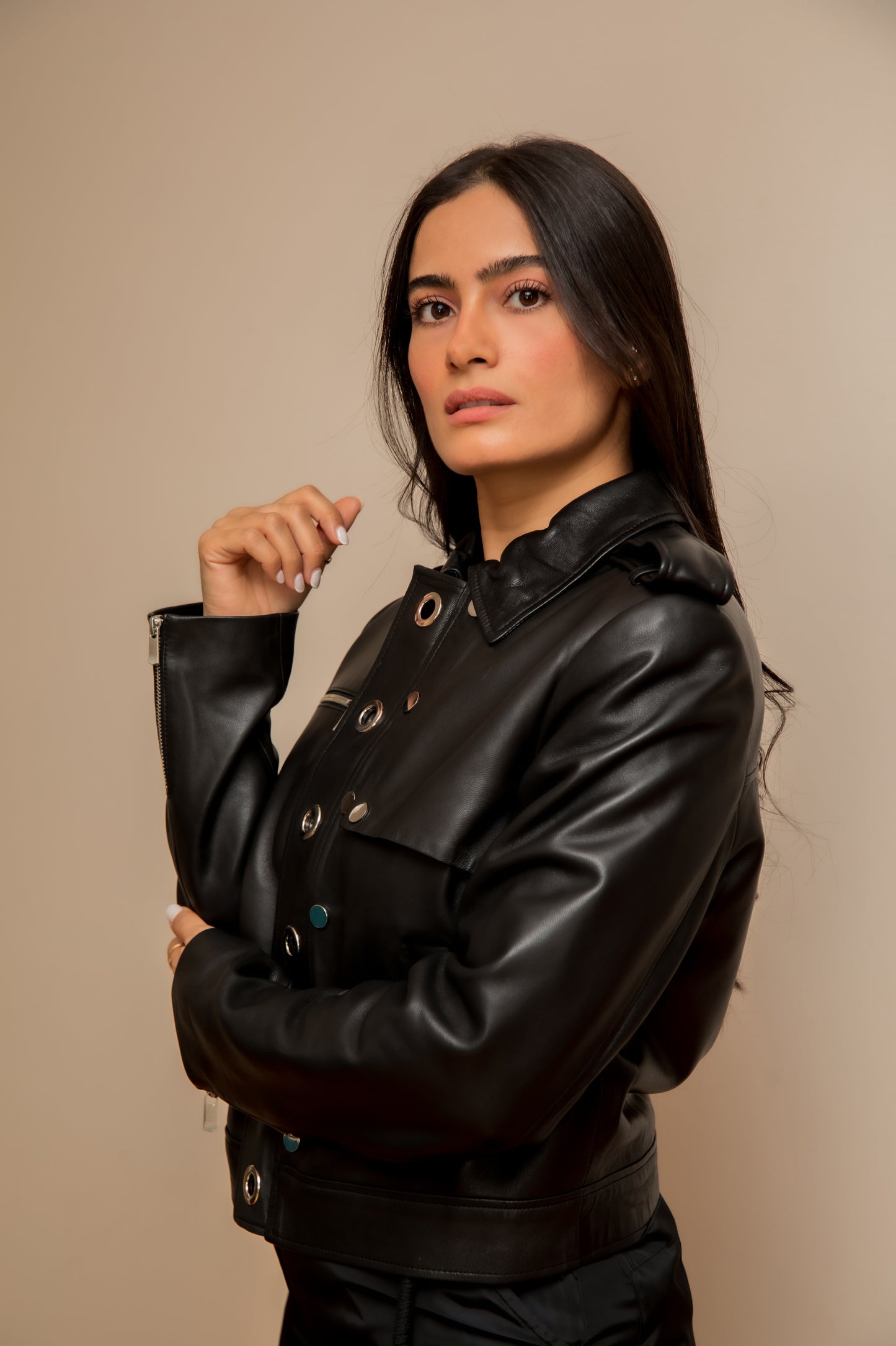 Biker leather jacket